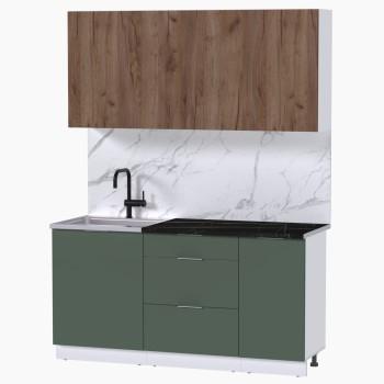 Набор корпусной мебели для кухни " Микс Топ-2" дуб крафт табачный/дымчато зеленый/тунис