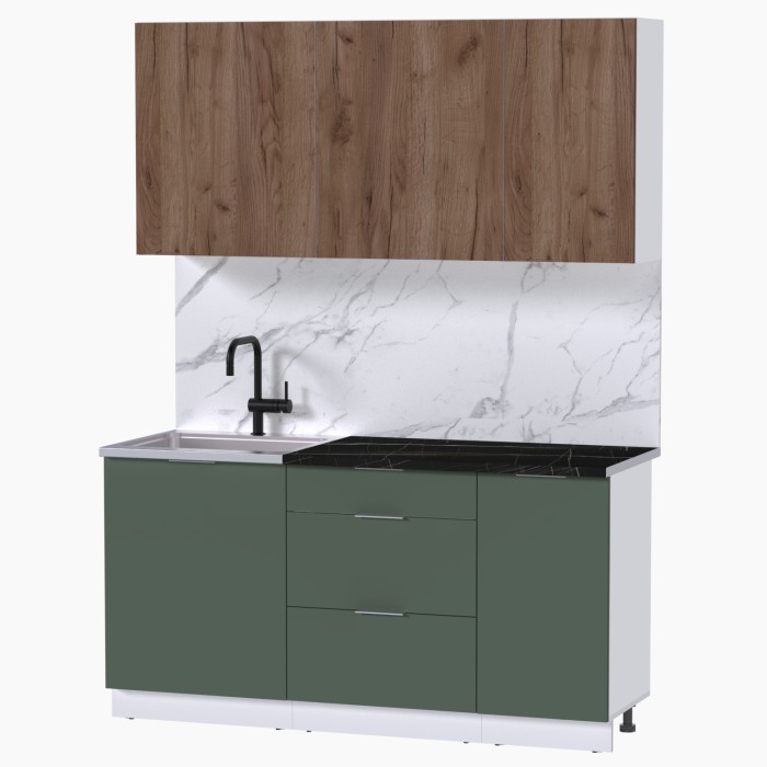 Набор корпусной мебели для кухни " Микс Топ-2" дуб крафт табачный/дымчато зеленый/тунис