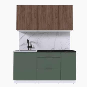 Набор корпусной мебели для кухни " Микс Топ-2" дуб крафт табачный/дымчато зеленый/тунис