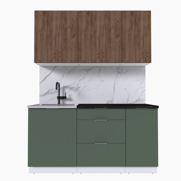 Набор корпусной мебели для кухни " Микс Топ-2" дуб крафт табачный/дымчато зеленый/тунис