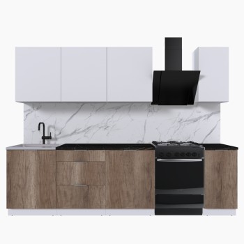 Набор корпусной мебели для кухни " Микс Топ-7" белый премиум/дуб каньон/тунис