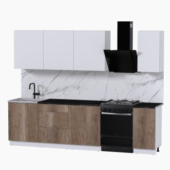 Набор корпусной мебели для кухни " Микс Топ-7" белый премиум/дуб каньон/тунис