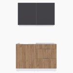 Набор корпусной мебели для кухни " Микс Топ-1" графит серый/дуб крафт золотой