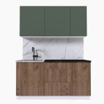 Набор корпусной мебели для кухни " Микс Топ-2" дымчато зеленый/ дуб крафт табачный/тунис