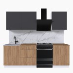 Набор корпусной мебели для кухни " Микс Топ-4" графит серый/дуб крафт золотой/дуб вотан