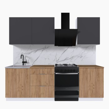 Набор корпусной мебели для кухни " Микс Топ-4" графит серый/дуб крафт золотой/дуб вотан