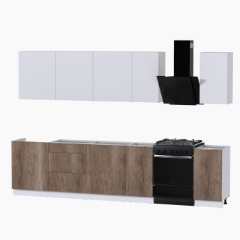 Набор корпусной мебели для кухни " Микс Топ-9" белый премиум/дуб каньон