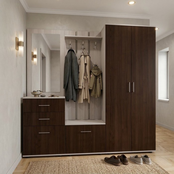 Набор мебели для прихожей "Визит-4" (шимо светлый/дуб венге)