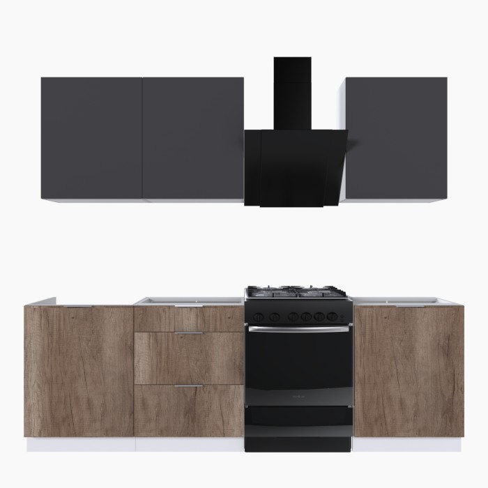 Набор корпусной мебели для кухни " Микс Топ-4" графит серый/дуб каньон
