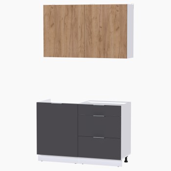 Набор корпусной мебели для кухни " Микс Топ-1" дуб крафт золотой/графит серый