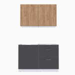 Набор корпусной мебели для кухни " Микс Топ-1" дуб крафт золотой/графит серый