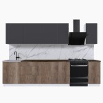 Набор корпусной мебели для кухни " Микс Топ-9" графит серый/дуб каньон/дуб флагстаф темный