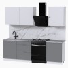 Набор корпусной мебели для кухни " Микс Топ-4" белый премиум/шиншилла серая/мрамор лацио белый
