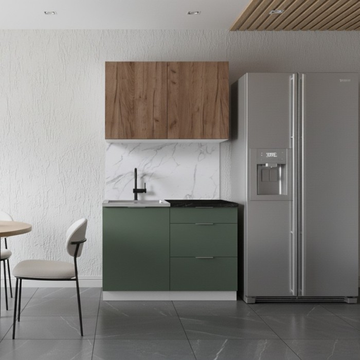 Набор корпусной мебели для кухни " Микс Топ-1" дуб крафт табачный/дымчато зеленый/тунис