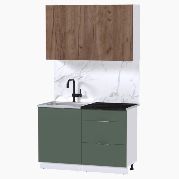 Набор корпусной мебели для кухни " Микс Топ-1" дуб крафт табачный/дымчато зеленый/тунис