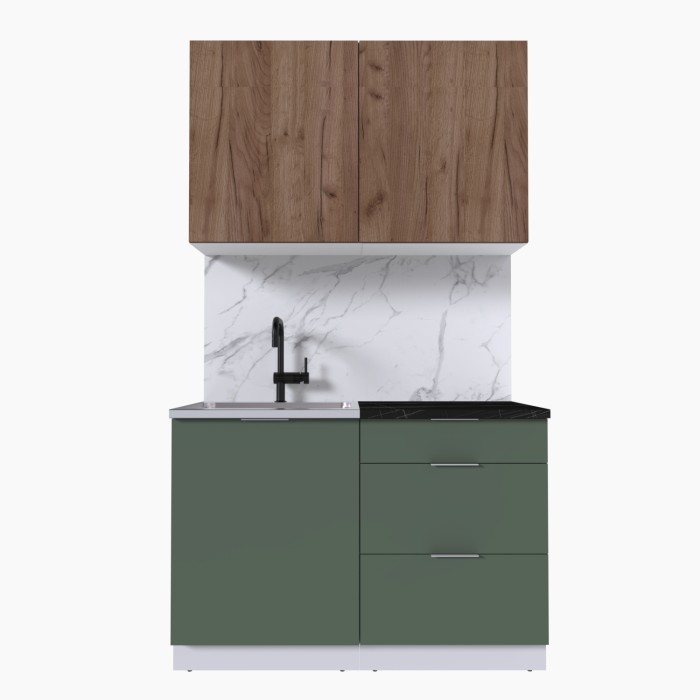 Набор корпусной мебели для кухни " Микс Топ-1" дуб крафт табачный/дымчато зеленый/тунис