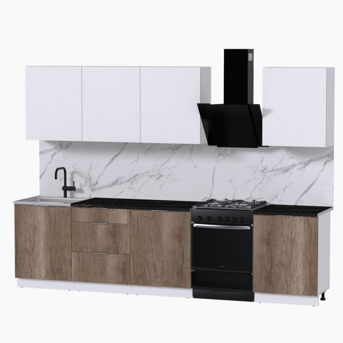 Набор корпусной мебели для кухни " Микс Топ-8" белый премиум/дуб каньон/тунис