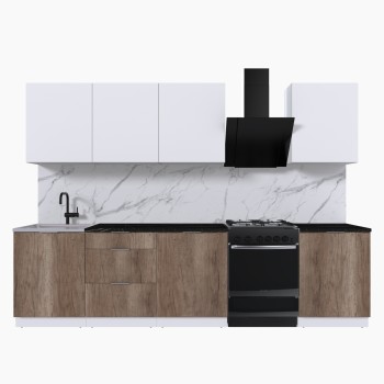 Набор корпусной мебели для кухни " Микс Топ-8" белый премиум/дуб каньон/тунис