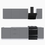 Набор корпусной мебели для кухни " Микс Топ-7" шиншилла серая/ шиншилла серая/