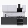 Набор корпусной мебели для кухни " Микс Топ-5" белый премиум/ графит серый/тунис