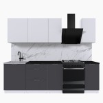 Набор корпусной мебели для кухни " Микс Топ-5" белый премиум/ графит серый/тунис