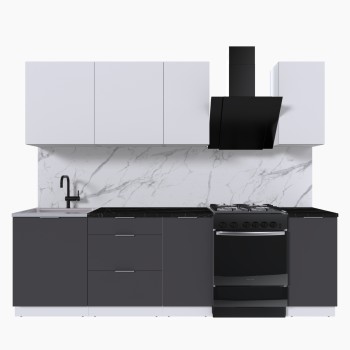 Набор корпусной мебели для кухни " Микс Топ-5" белый премиум/ графит серый/тунис