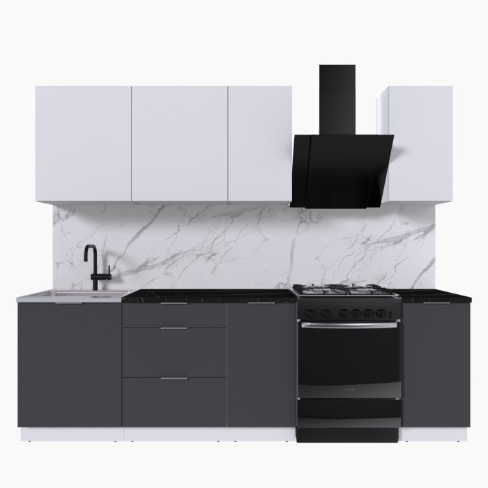 Набор корпусной мебели для кухни " Микс Топ-5" белый премиум/ графит серый/тунис