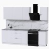 Набор корпусной мебели для кухни " Микс Топ-5" белый премиум/мрамор лацио белый