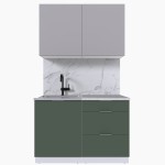 Набор корпусной мебели для кухни " Микс Топ-1" кашемир/дымчато зеленый/мрамор марквина