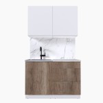 Набор корпусной мебели для кухни " Микс Топ-1" белый премиум/дуб каньон/мрамор марквина