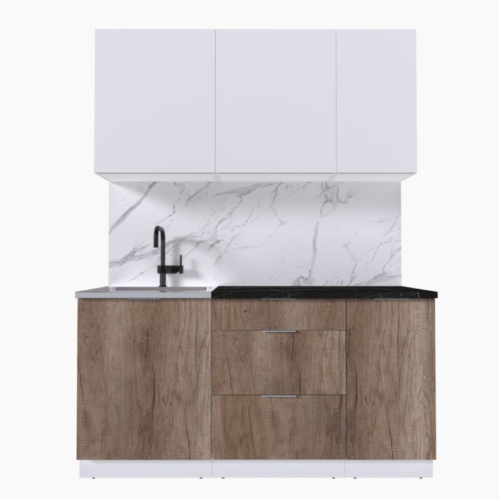 Набор корпусной мебели для кухни " Микс Топ-2" белый премиум/дуб каньон/тунис