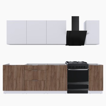 Набор корпусной мебели для кухни " Микс Топ-7" белый премиум/дуб крафт табачный