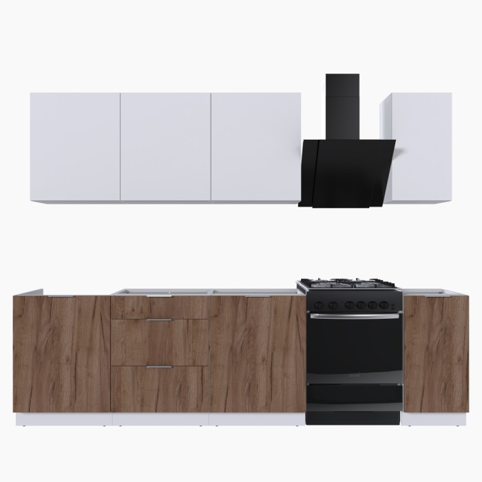 Набор корпусной мебели для кухни " Микс Топ-7" белый премиум/дуб крафт табачный