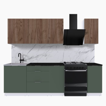 Набор корпусной мебели для кухни " Микс Топ-5" дуб крафт табачный/дымчато зеленый/тунис