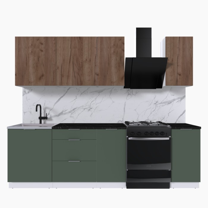 Набор корпусной мебели для кухни " Микс Топ-5" дуб крафт табачный/дымчато зеленый/тунис