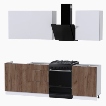 Набор корпусной мебели для кухни " Микс Топ-4" белый премиум/дуб крафт табачный