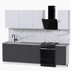 Набор корпусной мебели для кухни " Микс Топ-5" белый премиум/ графит серый/мрамор лацио белый