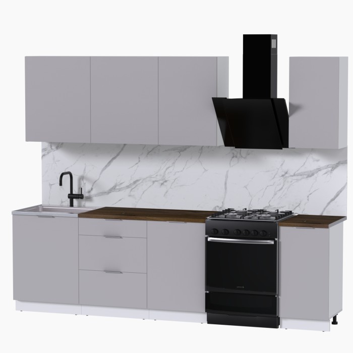 Набор корпусной мебели для кухни " Микс Топ-6" кашемир/ кашемир/дуб флагстаф темный