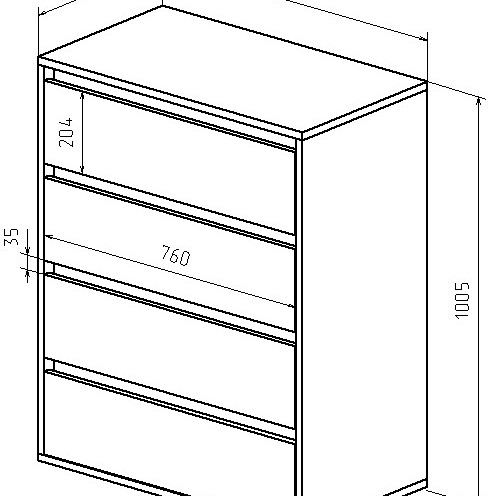 Комод Р-001 (Рио-1) белый