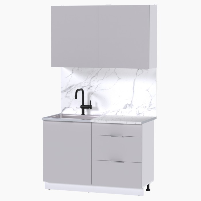 Набор корпусной мебели для кухни " Микс Топ-1" кашемир/ кашемир/мрамор марквина