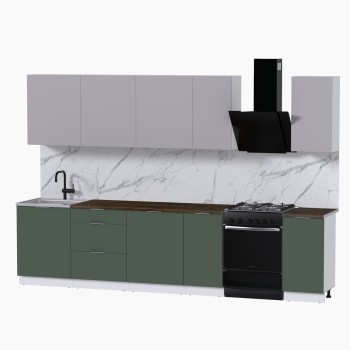 Набор корпусной мебели для кухни " Микс Топ-9" кашемир/дымчато зеленый/дуб флагстаф темный