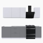 Набор корпусной мебели для кухни " Микс Топ-5" белый премиум/шиншилла серая