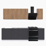 Набор корпусной мебели для кухни " Микс Топ-6" дуб крафт золотой/графит серый