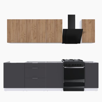 Набор корпусной мебели для кухни " Микс Топ-6" дуб крафт золотой/графит серый