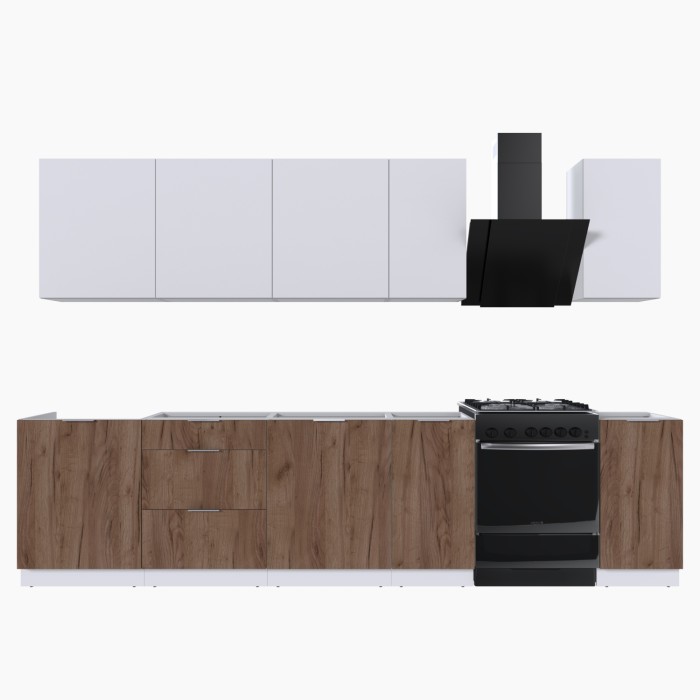 Набор корпусной мебели для кухни " Микс Топ-9" белый премиум/дуб крафт табачный