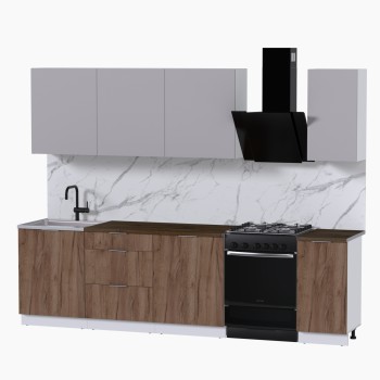 Набор корпусной мебели для кухни " Микс Топ-7" кашемир/дуб крафт табачный/дуб флагстаф темный