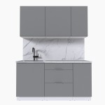 Набор корпусной мебели для кухни " Микс Топ-2" шиншилла серая/ шиншилла серая/мрамор марквина