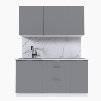 Набор корпусной мебели для кухни " Микс Топ-2" шиншилла серая/ шиншилла серая/мрамор марквина