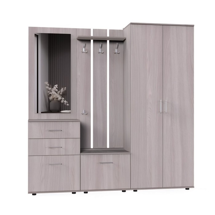 Набор мебели для прихожей "Визит-4" (шимо светлый)