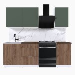 Набор корпусной мебели для кухни " Микс Топ-3" дымчато зеленый/ дуб крафт табачный/дуб флагстаф темный